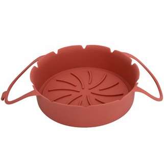 Naujos oro gruzdintuvės keptuvės krepšelis daugkartinio naudojimo apvalios oro gruzdintuvės įdėklai silikonas su rankena