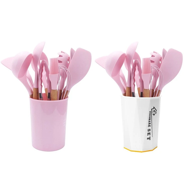 12 Pcs Wooden Handle Silicone Kitchenware Set price